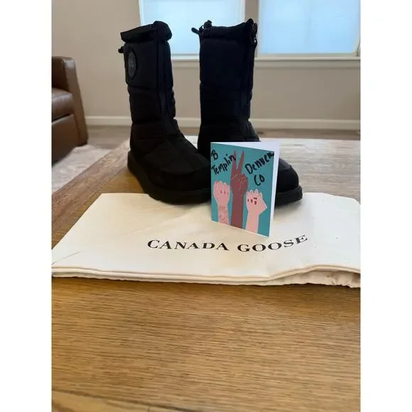 Canada Goose Cypress Fold-Down Puffer Boots Black Size 10 New in Box Snow Winter - Picture 6 of 12